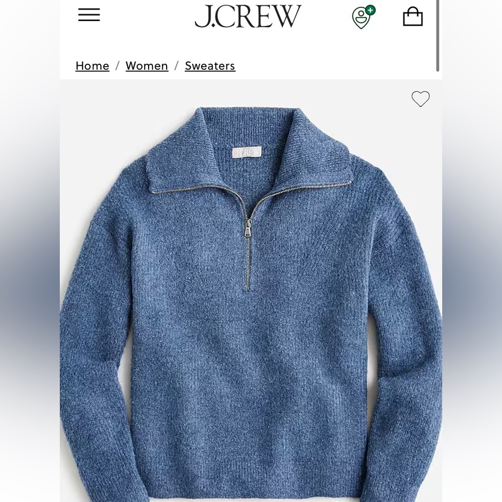 J. Crew Quarter Zip Sweater Merino Wool Alpaca blend